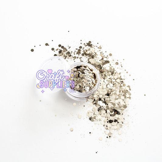 Silver Chunky Glitter Mix for Crafts, Nails & Tumblers