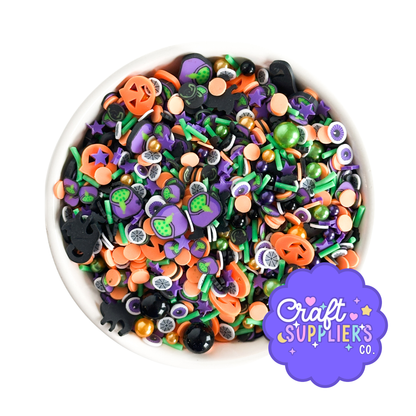 Halloween Sprinkle Mix, Witch Pumpkin Clay Sprinkles, Fake Bake Craft Mix