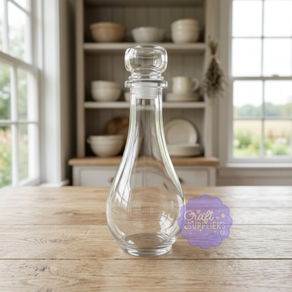17oz Glass Cruet Bottle with Stopper | Clear Oil & Vinegar Bottle