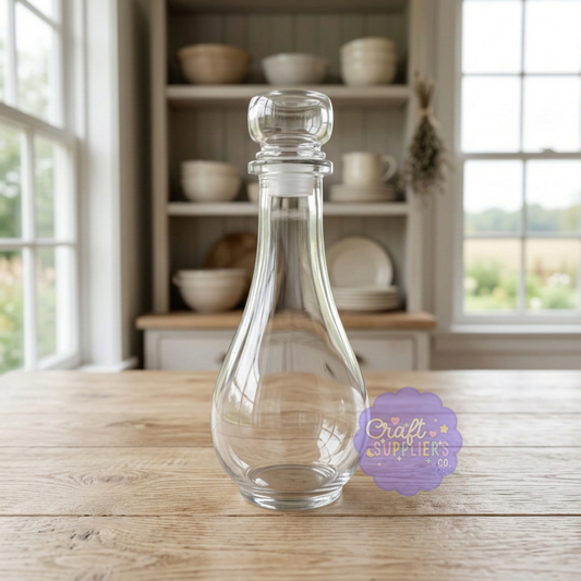 17oz Glass Cruet Bottle with Stopper | Clear Oil & Vinegar Bottle