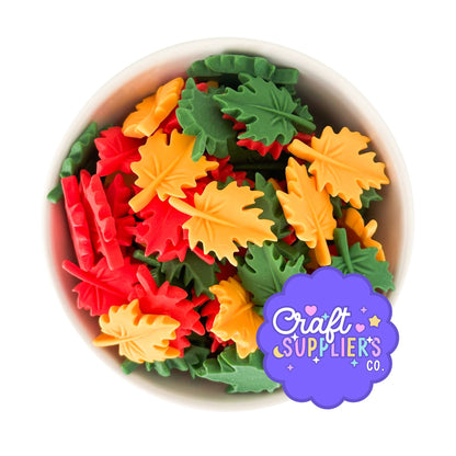 Fall Leaf Resin Cabochons Set of 6 | Autumn Flatback Embellishments