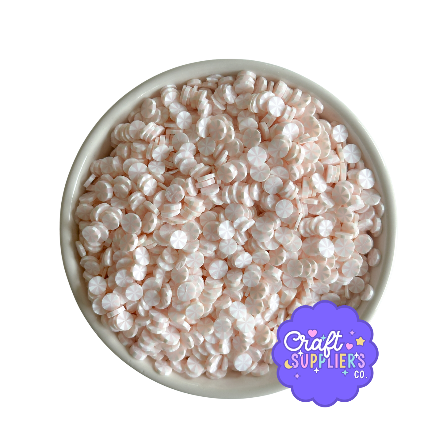 Light Pink Peppermint Polymer Clay Sprinkles – 5MM