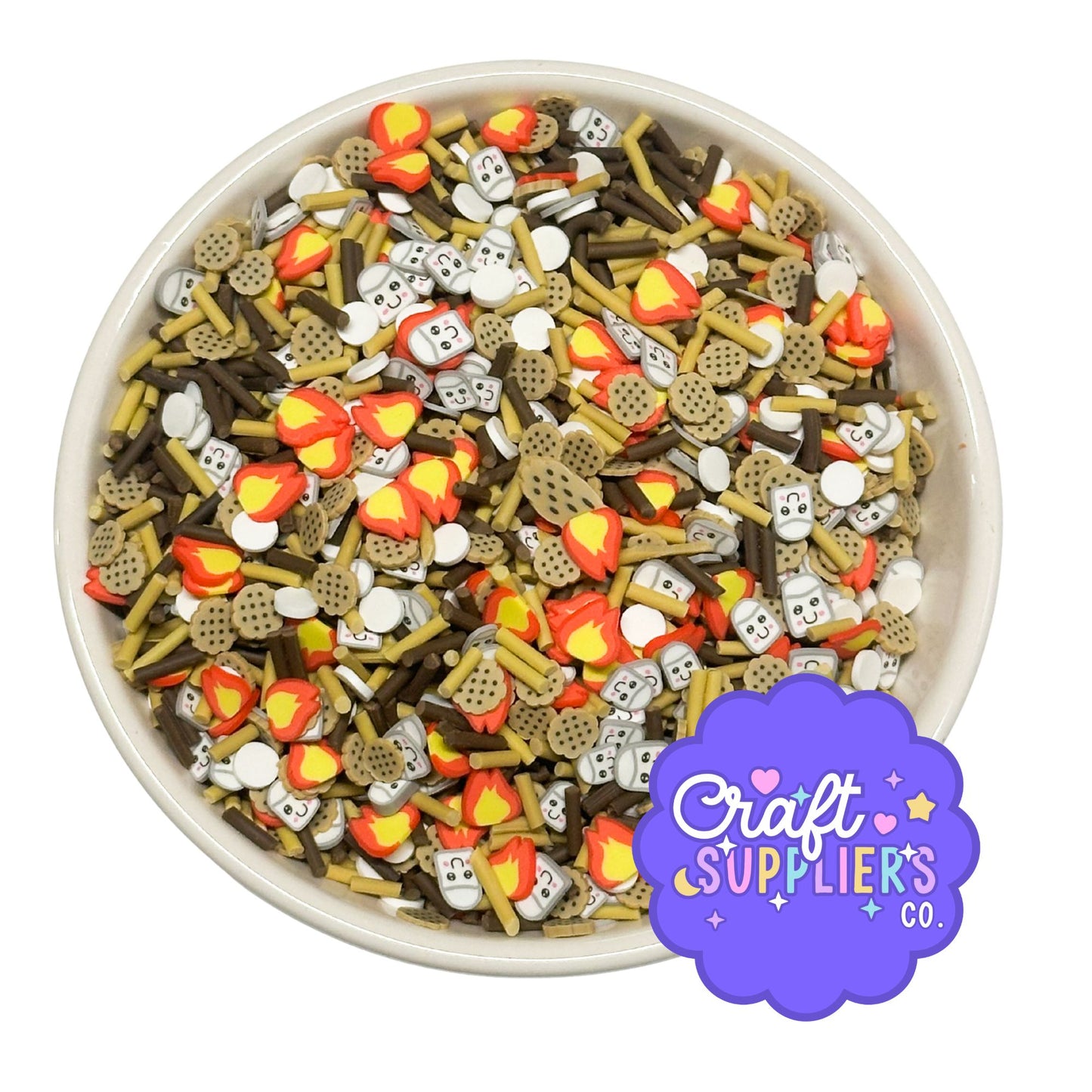 Campfire Faux Sprinkles Mix | Smores Polymer Clay Craft Mix