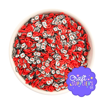 Valentine Polymer Clay Sprinkles | Love Letter, Lips, Decoden Crafts