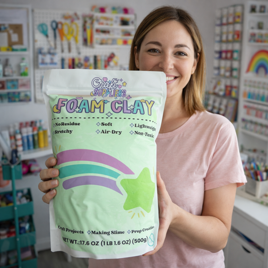 500g Green Foam Air Dry Clay | Soft Lightweight DIY Clay