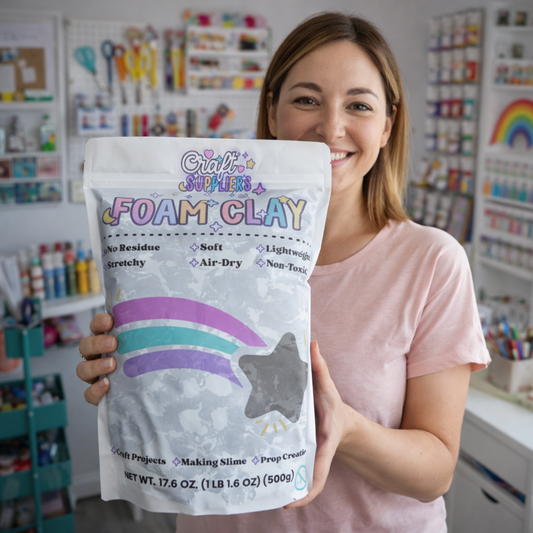 500g Black Foam Air Dry Clay | Soft Lightweight DIY Clay