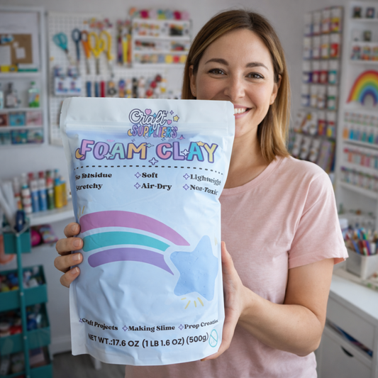500g Light Blue Foam Air Dry Clay | Soft Lightweight DIY Clay