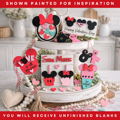 DIY Valentine Wood Sign Blanks | Unfinished Tiered Tray Decor