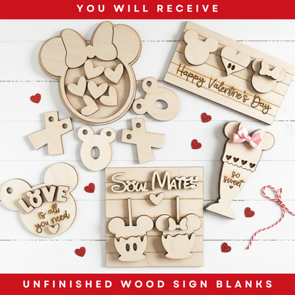 DIY Valentine Wood Sign Blanks | Unfinished Tiered Tray Decor