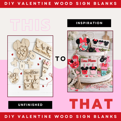 DIY Valentine Wood Sign Blanks | Unfinished Tiered Tray Decor