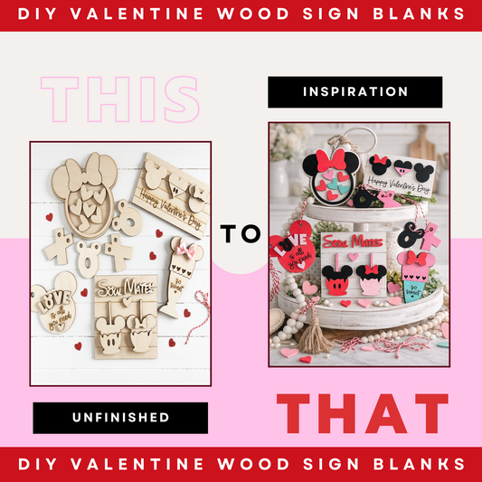 DIY Valentine Wood Sign Blanks | Unfinished Tiered Tray Decor