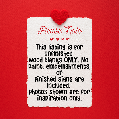 DIY Valentine Wood Sign Blanks | Tiered Tray Decor Craft Kit | Unfinished Wood Cutouts
