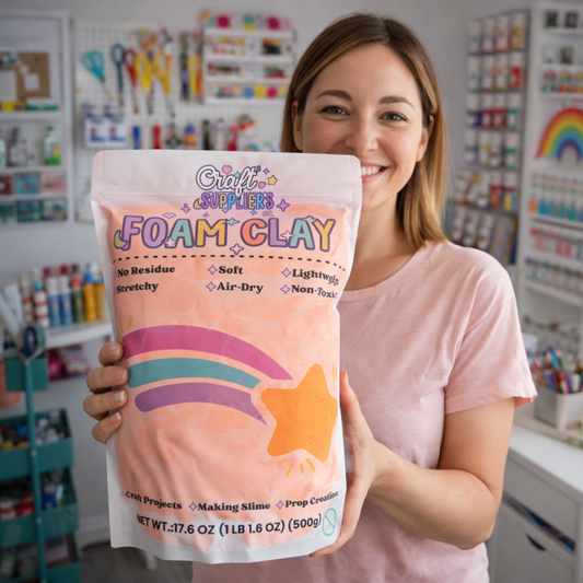 500g Orange Foam Air Dry Clay | Soft Lightweight DIY Clay