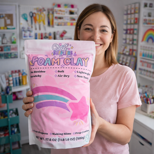 500g Pink Foam Air Dry Clay | Soft Lightweight DIY Clay