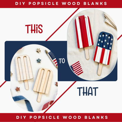DIY Popsicle Wood Blank Cutouts | Unfinished Wood Craft Blanks for Painting & DIY Decor