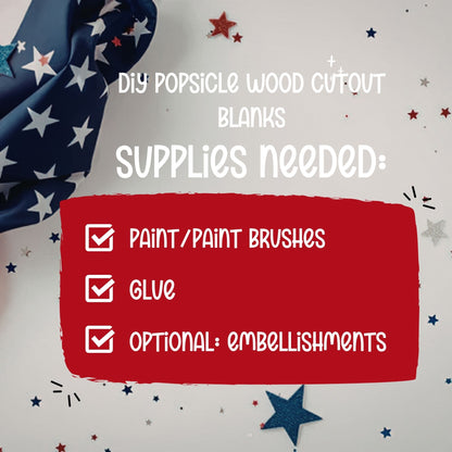 DIY Popsicle Wood Blank Cutouts | Unfinished Wood Craft Blanks for Painting & DIY Decor
