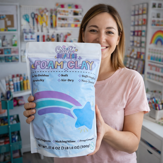 500g Sky Blue Foam Air Dry Clay | Soft Lightweight DIY Clay