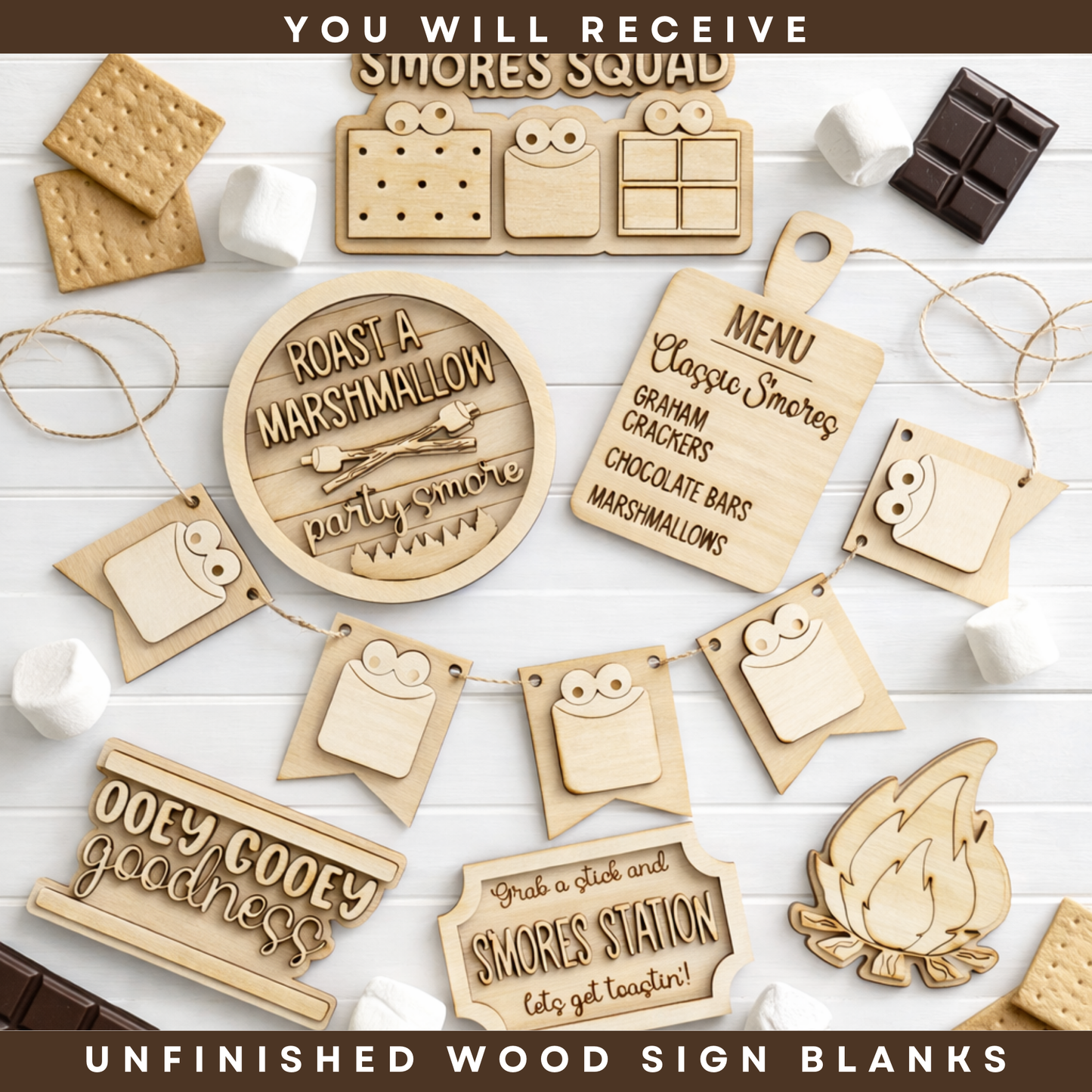 DIY S'mores Wood Sign Blanks | Unfinished Farmhouse Decor