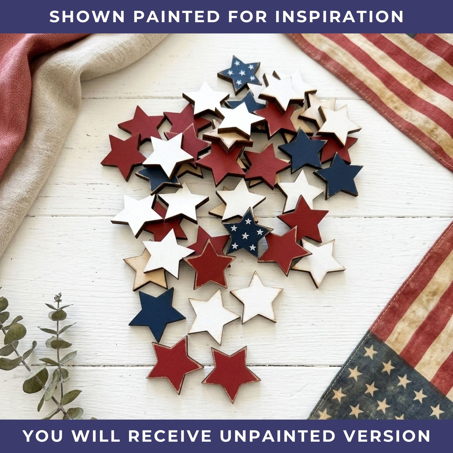 1" Star Wood Cutout Blanks | Mini Unfinished Wood Stars for Crafts, DIY Decor & Patriotic Projects