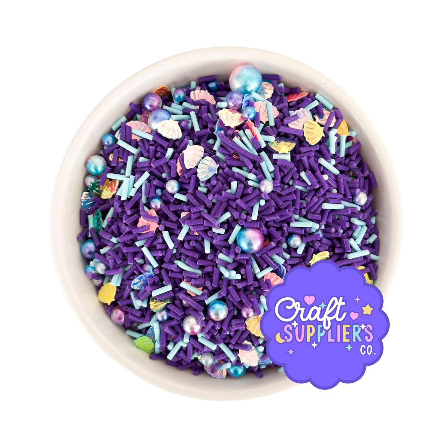 Mermaid Polymer Clay Sprinkle Mix – Seashell Fake Sprinkles for Crafts