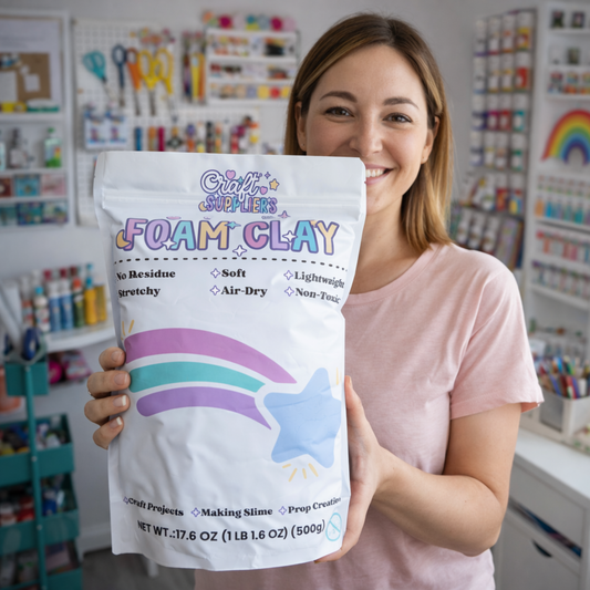 500g White Foam Air Dry Clay | Soft Lightweight DIY Clay