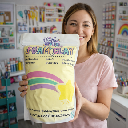 500g Yellow Foam Air Dry Clay | Soft Lightweight DIY Clay